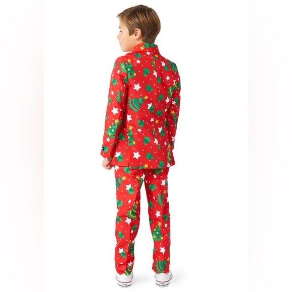 NWOT Suitmeister Christmas Trees Stars Red for Boys Size: Large - Picture 3 of 5